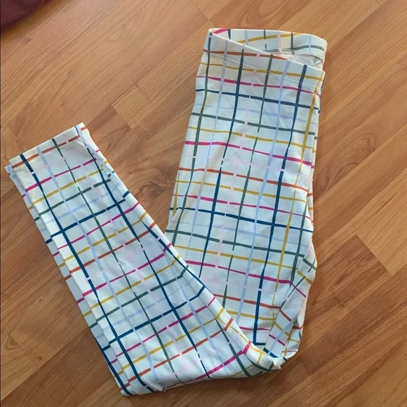 Kids Leggings Set - Gray, Burgundy, Multicolor Plaid size L-10-12 - Picture 2 of 6
